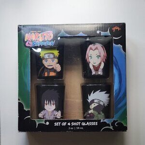 Naruto Shippuden Shot Glass Set – Set of 4 Collectible‎ Anime Drinkware  NIB